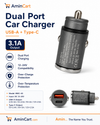 Fast Car Charger 3.1A – USB-A + Type-C Dual Port | Bester BMC-40