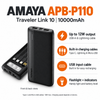 Amaya APB-P110 Traveler Link 10 10000mAh Power Bank with Built-in Cables